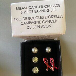 Avon Breast Cancer Earrings 2 boxed sets